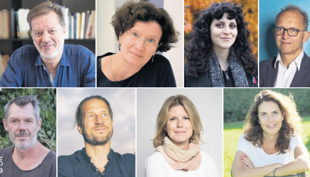 De gauche à droite : Alexis Jenni, Anne Le Maître, Lisa Voisard, Bertrand Kiefer, Yann Mingard, Blaise Hofmann, Dorothée Thévenaz Gygax, Sophie Swaton De gauche à droite : Alexis Jenni, Anne Le Maître, Lisa Voisard, Bertrand Kiefer, Yann Mingard, Blaise Hofmann, Dorothée Thévenaz Gygax, Sophie Swaton / ©DR