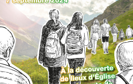Cheminer, se restaurer et rayonner ensemble / Affiche de la Journée de l&#039;Eglise 2024 